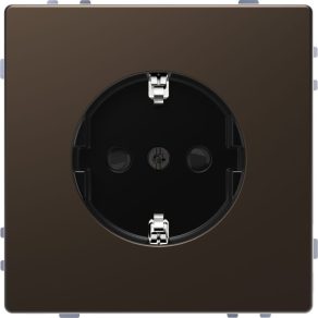   Schneider Electric Merten System Design - MEG2400-6052 - Priză 2P+F cu obturator de siguranță, cu șurub, 16A, mocha