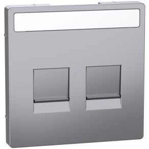   Schneider Electric Merten System Design - MEG4564-6036 - Capac pentru 2 inserții modulare RJ45, etichetabil, din oțel