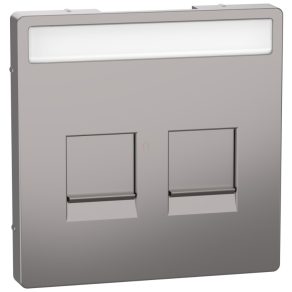   Schneider Electric Merten System Design - MEG4564-6050 - Capac pentru 2 inserții modulare RJ45, etichetabil, nichel