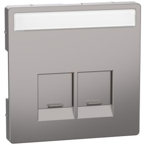   Schneider Electric Merten System Design - MEG4574-6050 - Capac pentru priză 2xRJ45, etichetabil, nichel