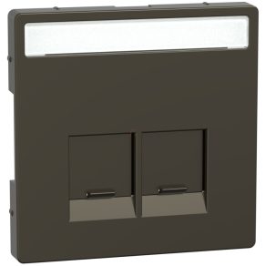   Schneider Electric Merten System Design - MEG4574-6052 - Capac pentru priză 2xRJ45, etichetabil, mocha