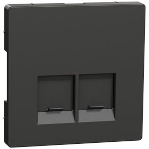   Schneider Electric Merten System Design - MEG4572-6034 - Capac pentru priză 2xRJ45, antracit