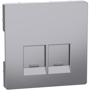   Schneider Electric Merten System Design - MEG4572-6036 - Capac pentru priză 2xRJ45, oțel