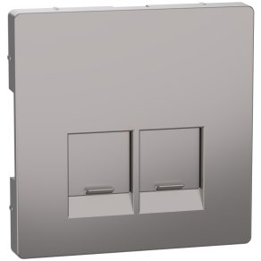   Schneider Electric Merten System Design - MEG4572-6050 - Capac pentru priză 2xRJ45, nichel