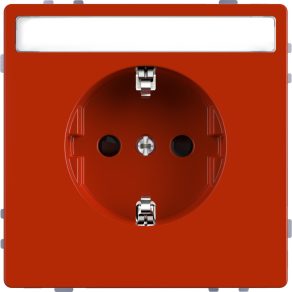   Priză Schneider Merten 2P+F, cu obturator de siguranță, etichetabilă, cu arc, 16 A, Sistem D, portocaliu MEG2302-6002