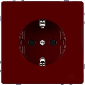   Schneider Electric Merten System Design - MEG2300-6006 - Priză 2P+F cu obturator de siguranță, cu arc, 16 A, roșie