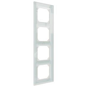   Cadru cvadruplu Schneider Merten M-Plan, alb cristal (sticlă) MEG4040-2320