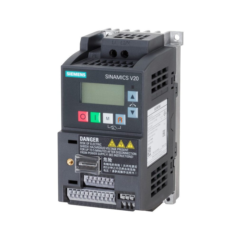 Convertor de frecvență Siemens 1F, 200-240V, 0,25kW, 1,7A, cu filtru C1 încorporat, panou BOP, - Sinamics V20 6SL3210-5BB12-5BV1