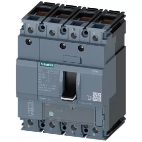   Întrerupător compact Siemens 3VA1125-4EE46-0AA0, 4P, 25 A, 36 kA, TM220 ATFM, protecție de linie, fără protecție pentru conductorul neutru, cu clemă de conectare