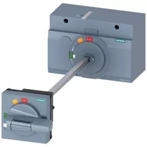   Motor rotativ Siemens 3VA9467-0FK21 pentru 3VA2 (400 A, 600 A), complet, gri, ax de 8 x 8 mm și 300 mm, IP65