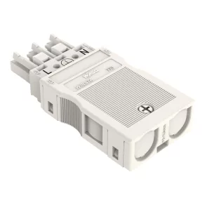   Priză Wago cu carcasă de protecție, cu 3 poli, albă (770-123)