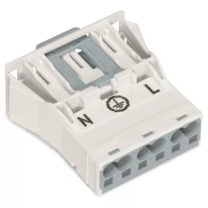 Conector cu fixare prin clip Wago, alb (770-733)