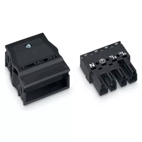   Conector Wago cu carcasă de descărcare a tensiunii, 4 poli, negru (770-114)