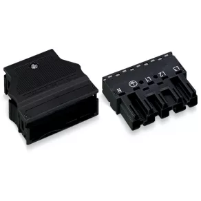   Conector Wago cu carcasă de descărcare a tensiunii, 5 poli, negru (770-115)