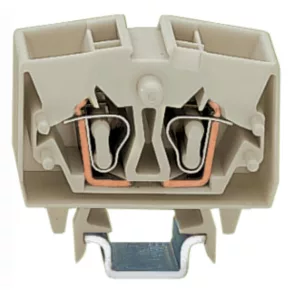   Bloc terminal Wago cu 4 fire, miniatural, cu orificiu de trecere, 2,5 mm², gri deschis (264-220)