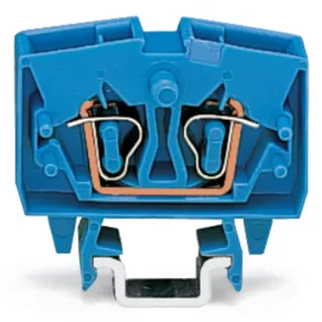   Bloc terminal Wago cu 2 fire, miniatural, cu orificiu de trecere, 2,5 mm², albastru (264-704)