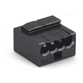   Conector de cabluri Wago 4x 0,6-0,8 mm² gri închis (243-204)