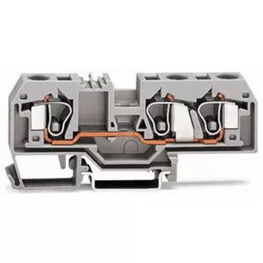   Clemă de legătură cu trecere Wago cu 3 fire, 10 mm², gri (284-681)