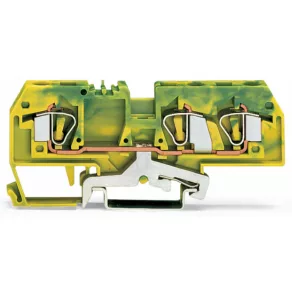   Bloc de conectare cu 3 fire pentru împământare Wago, 6 mm², verde-galben (282-687)