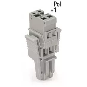 Bloc terminal cu fir Wago 1, gri (769-102/021-000)