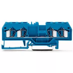   Clemă de legătură Wago cu 4 fire, 4 mm², albastră (281-654)