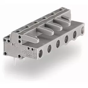 Conector Wago THT, înclinat, 0,6 x 1,0 mm, 4 poli (232-834)