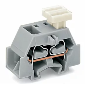   Bloc terminal Wago cu 4 fire, cu buton pe o parte, gri (261-331/332-000)