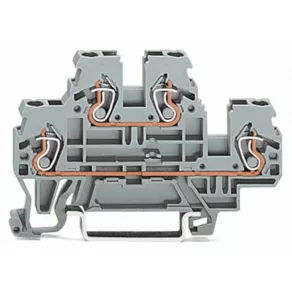   Bloc terminal Wago cu două niveluri, 2,5 mm², gri (870-502)