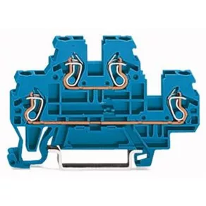   Bloc de borne Wago cu etaj, tip trecere/trecere, albastru (870-504)