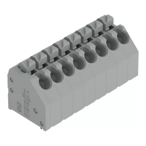   Conector Wago pentru plăci de circuit imprimat, 8 poli, 1,5 mm², gri (250-108)