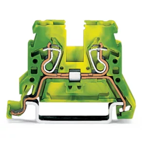   Clemă de legare la pământ Wago cu 2 fire, 2,5 mm², verde-galben (870-907)