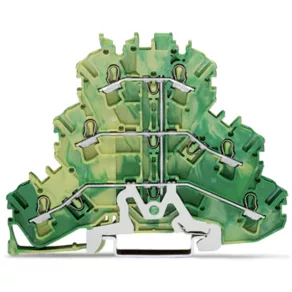   Bloc de borne Wago cu trei niveluri, bloc de borne de împământare cu 6 conductoare, verde-galben (2002-3207)