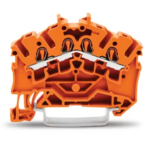   Bloc terminal de alimentare cu 4 fire Wago 2,5 mm², portocaliu (2002-6402)
