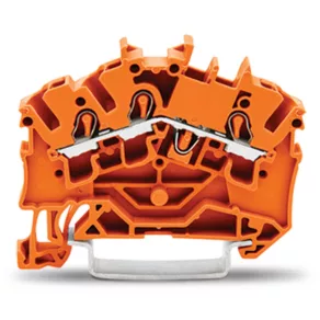   Bloc terminal de alimentare cu 3 fire Wago 2,5 mm², portocaliu (2002-6302)