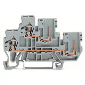   Bloc terminal Wago cu 1 fir/1 pin, cu două niveluri Bloc terminal traversant, gri (870-101)