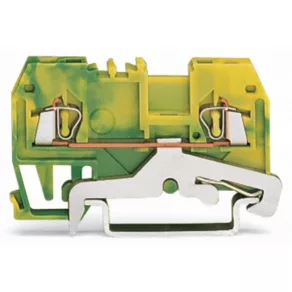   Clemă de legare la pământ Wago cu 2 fire, 1,5 mm², verde-galben (279-907)