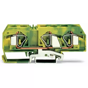   Clemă de legare la pământ Wago cu 3 fire, 16 mm², verde-galben (283-677)