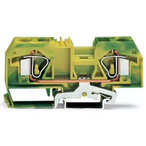   Clemă de legare la pământ Wago cu 2 fire, 16 mm², verde-galben (283-907)