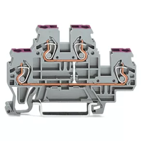   Bloc terminal cu două niveluri Wago, bloc terminal cu 4 fire, albastru (870-509)