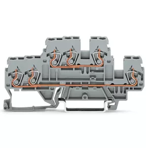   Bloc terminal Wago cu 3 fire, cu două etaje Bloc terminal traversant, gri (870-531)