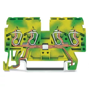   Bloc de borne de împământare Wago cu 4 fire, 2,5 mm², verde-galben (870-837)