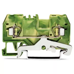   Clemă de legare la pământ Wago cu 2 fire, 2,5 mm², verde-galben (280-907)