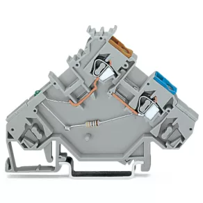   Clemă de conexiune Wago cu 2 fire 1N4007 cu diodă de recuperare, gri (280-562/281-411)