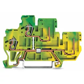   Bloc de conectare Wago cu 2 fire/2 pini, verde-galben (870-107)