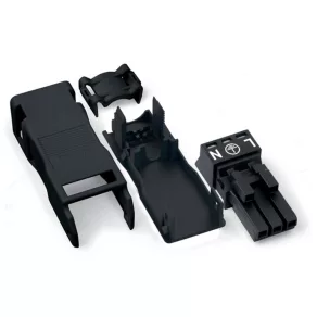   Priză Wago cu carcasă de protecție, cu 3 poli, neagră (890-103)