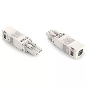   Priză Wago cu carcasă de protecție, cu 3 poli, albă (890-123)