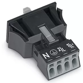   Priză cu fixare prin clip Wago 4P, cod A, 1,5 mm², negru (890-704)