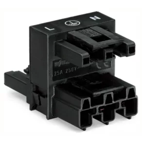   Conector de distribuție Wago cu 3 poli, cod A, negru (770-633)