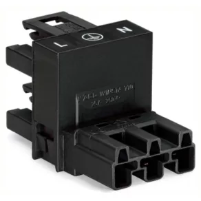   Conector de distribuție Wago cu 3 poli, cod A, negru (770-634)