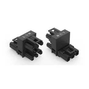   Conector de distribuție Wago cu 3 poli, cod A, negru (770-636)